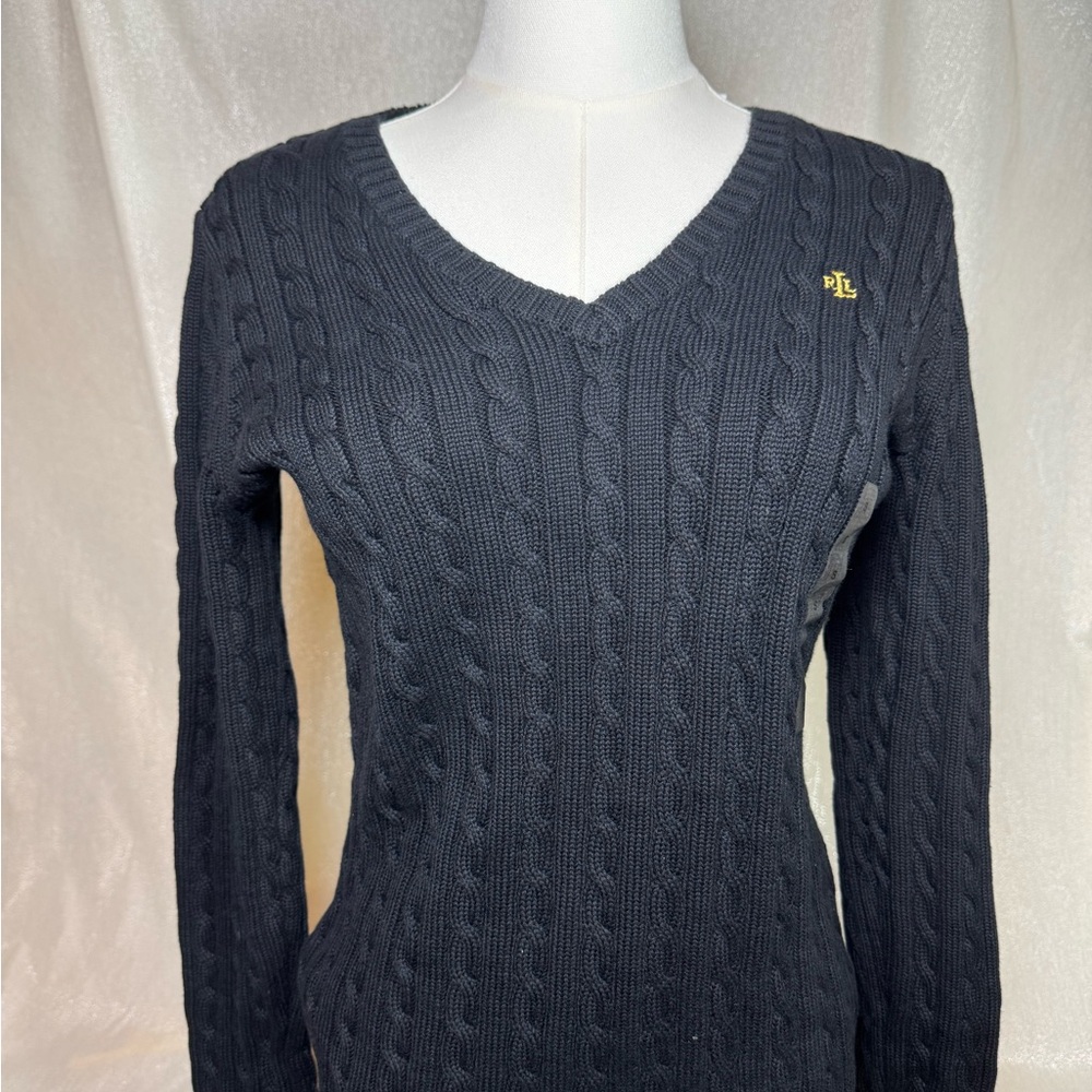 Polo by Ralph Lauren Women's Black Cable Knit Sweater